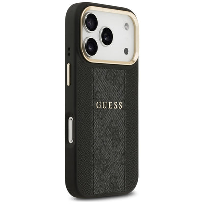 Coque MagSafe pour Apple iPhone 17 Pro Max, Guess, 4G Stripe, Noire