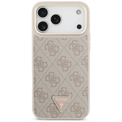 MagSafe Hülle für Apple iPhone 17 Pro Max, Guess, 4G Triangle Logo mit großem Riemen, Rosa