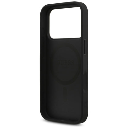 Étui MagSafe pour Apple iPhone 17 Pro Max, Guess, 4G Triangle Strass, Noir