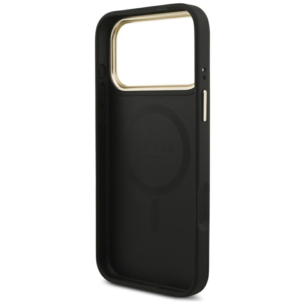 Coque MagSafe pour Apple iPhone 17 Pro Max, Guess, Emplacement pour carte 4G, Noire