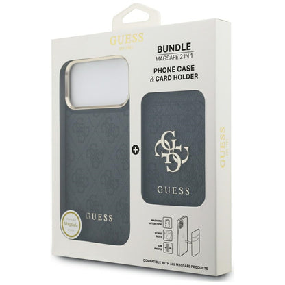 Coque MagSafe pour Apple iPhone 17 Pro Max, Guess, Emplacement pour carte 4G, Noire