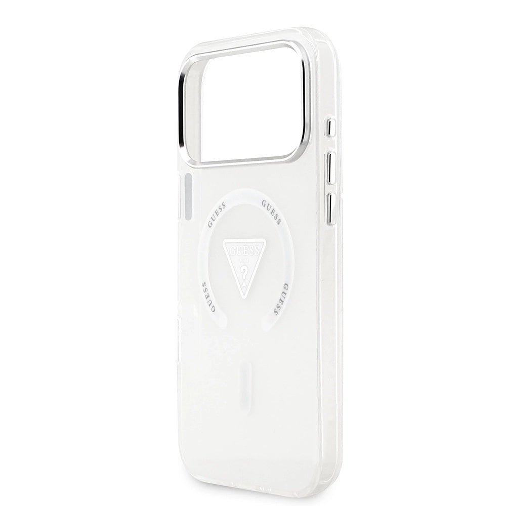 MagSafe Case for Apple iPhone 17 Pro Max, Guess, IML Gradient Triangle Logo, Transparent