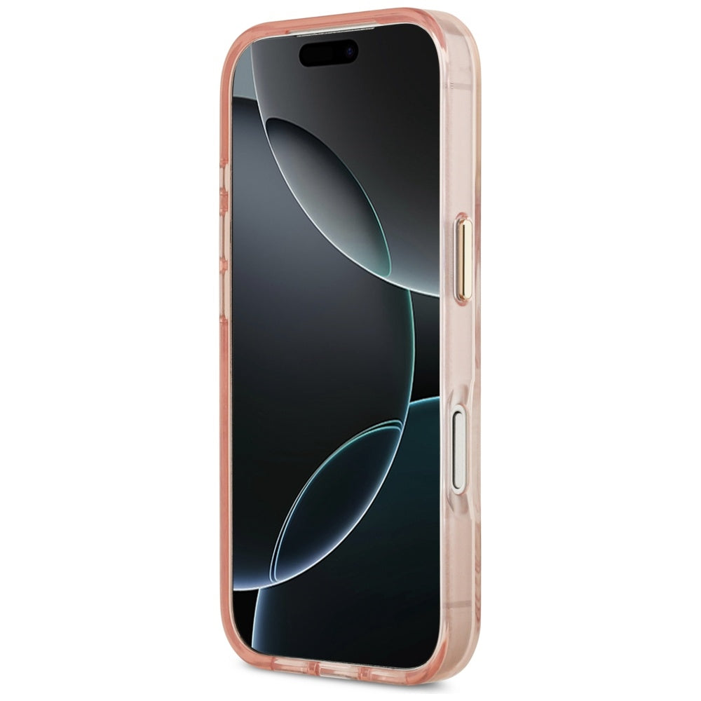 Étui MagSafe pour Apple iPhone 17 Pro Max, Guess, Jungle Tonal Triangle, Rose