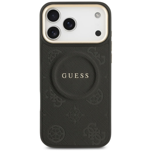 Coque MagSafe pour Apple iPhone 17 Pro Max, Guess, Peony Hot Stamp, Noire