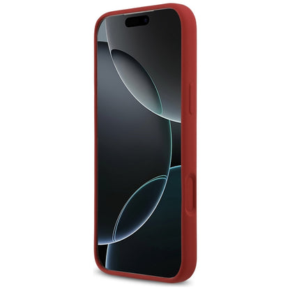 MagSafe Hülle für Apple iPhone 17 Pro Max, Guess, Script Metal Logo, Rot