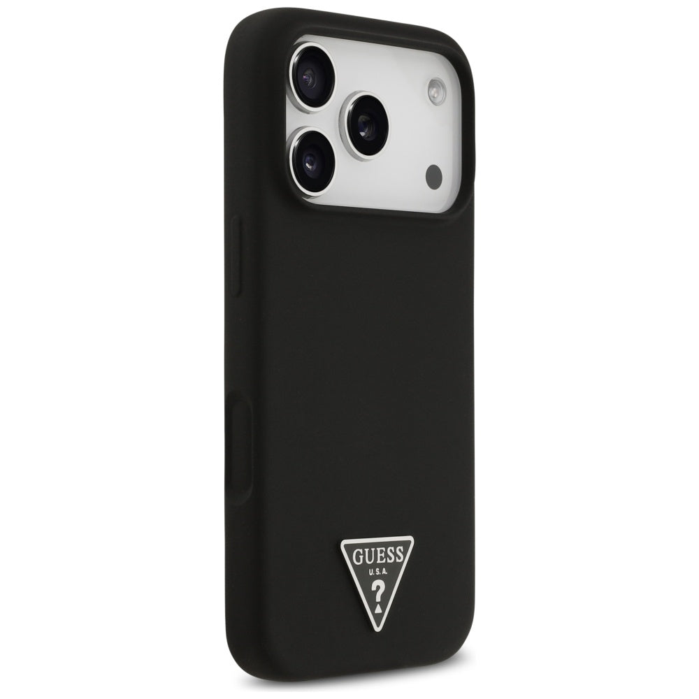 Étui MagSafe pour Apple iPhone 17 Pro Max, Guess, Logo Triangle, Noir