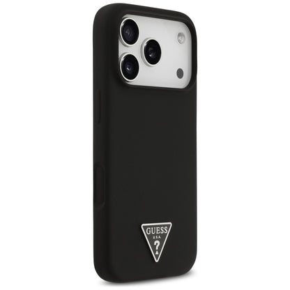 Étui MagSafe pour Apple iPhone 17 Pro Max, Guess, Logo Triangle, Noir