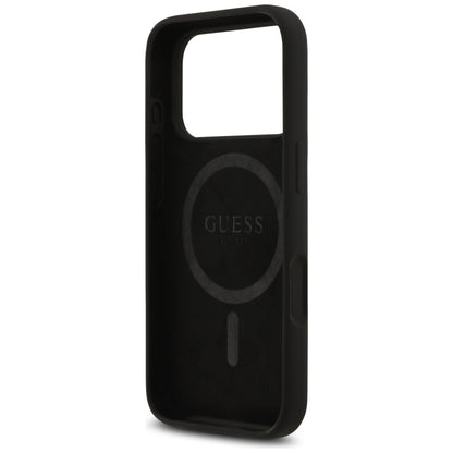 Étui MagSafe pour Apple iPhone 17 Pro Max, Guess, Logo Triangle, Noir
