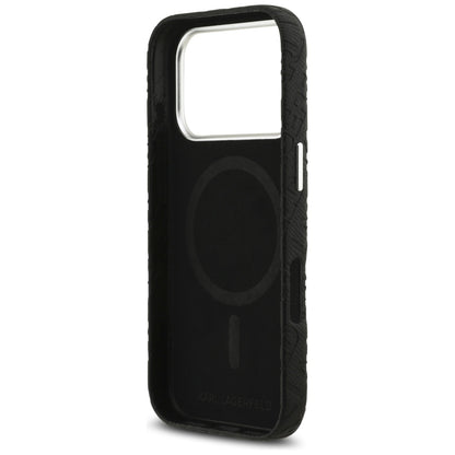 Étui MagSafe pour Apple iPhone 17 Pro Max, Karl Lagerfeld, FW Stamped Karl, Noir