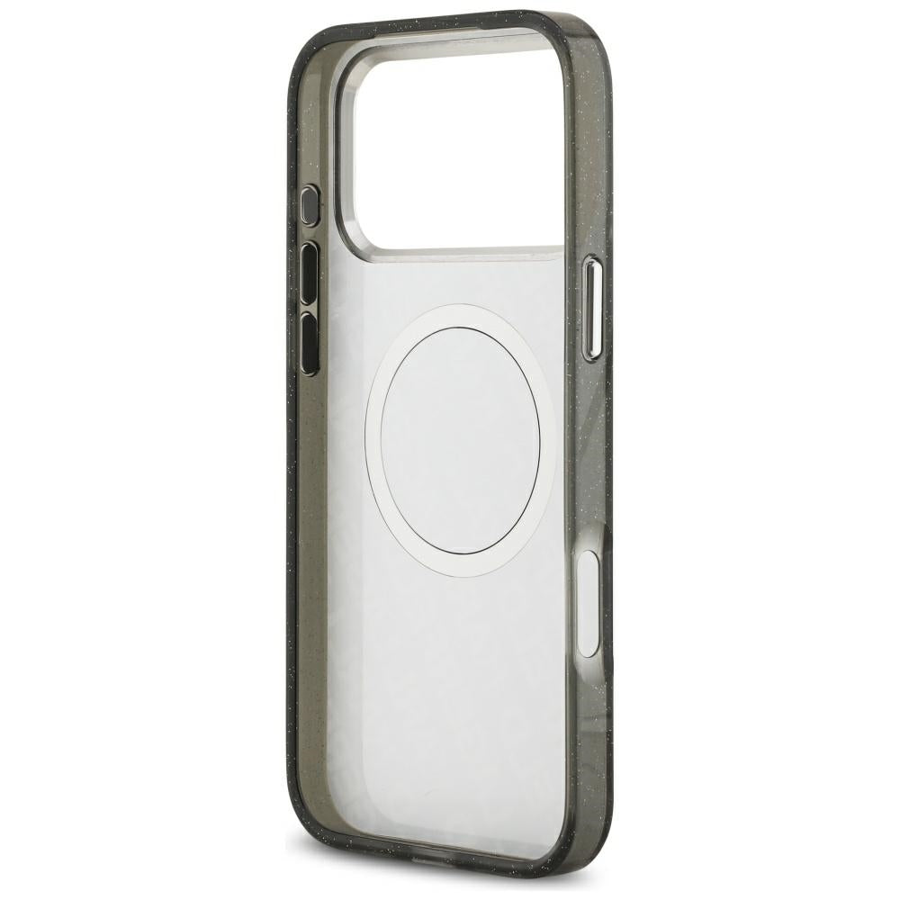 Coque MagSafe pour Apple iPhone 17 Pro Max, Karl Lagerfeld, Glitter Karl & Choupette Head, Noire