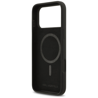 Étui MagSafe pour Apple iPhone 17 Pro Max, Karl Lagerfeld, logo Heart Sign, Noir