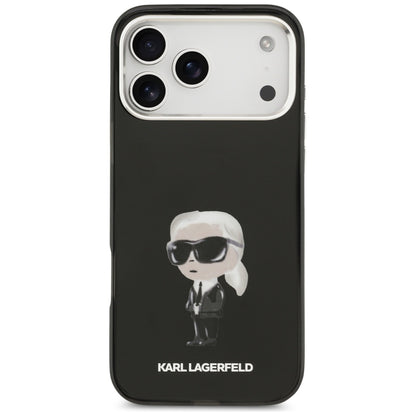 Housse MagSafe pour Apple iPhone 17 Pro Max, Karl Lagerfeld, IML Aquarelle Karl Ikonik, Noire