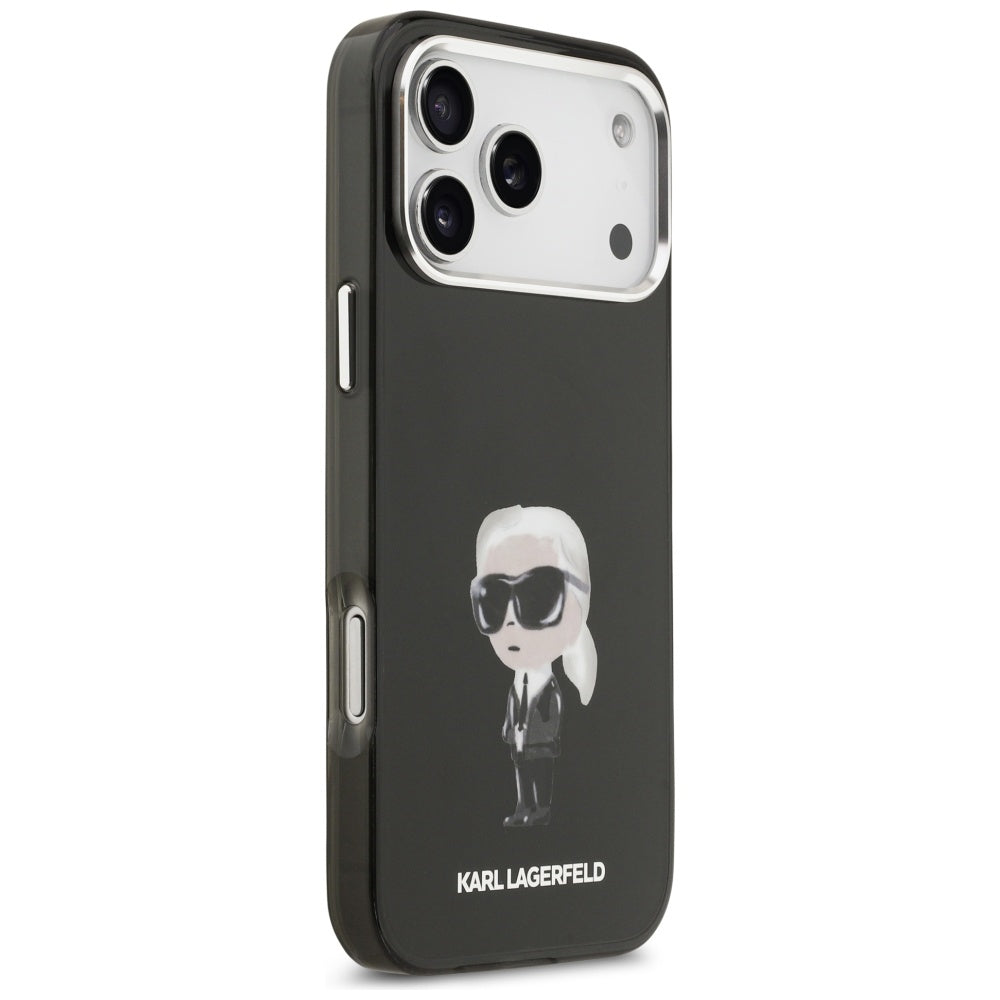 Housse MagSafe pour Apple iPhone 17 Pro Max, Karl Lagerfeld, IML Aquarelle Karl Ikonik, Noire