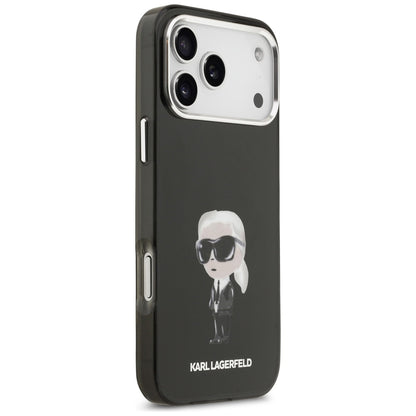 Housse MagSafe pour Apple iPhone 17 Pro Max, Karl Lagerfeld, IML Aquarelle Karl Ikonik, Noire