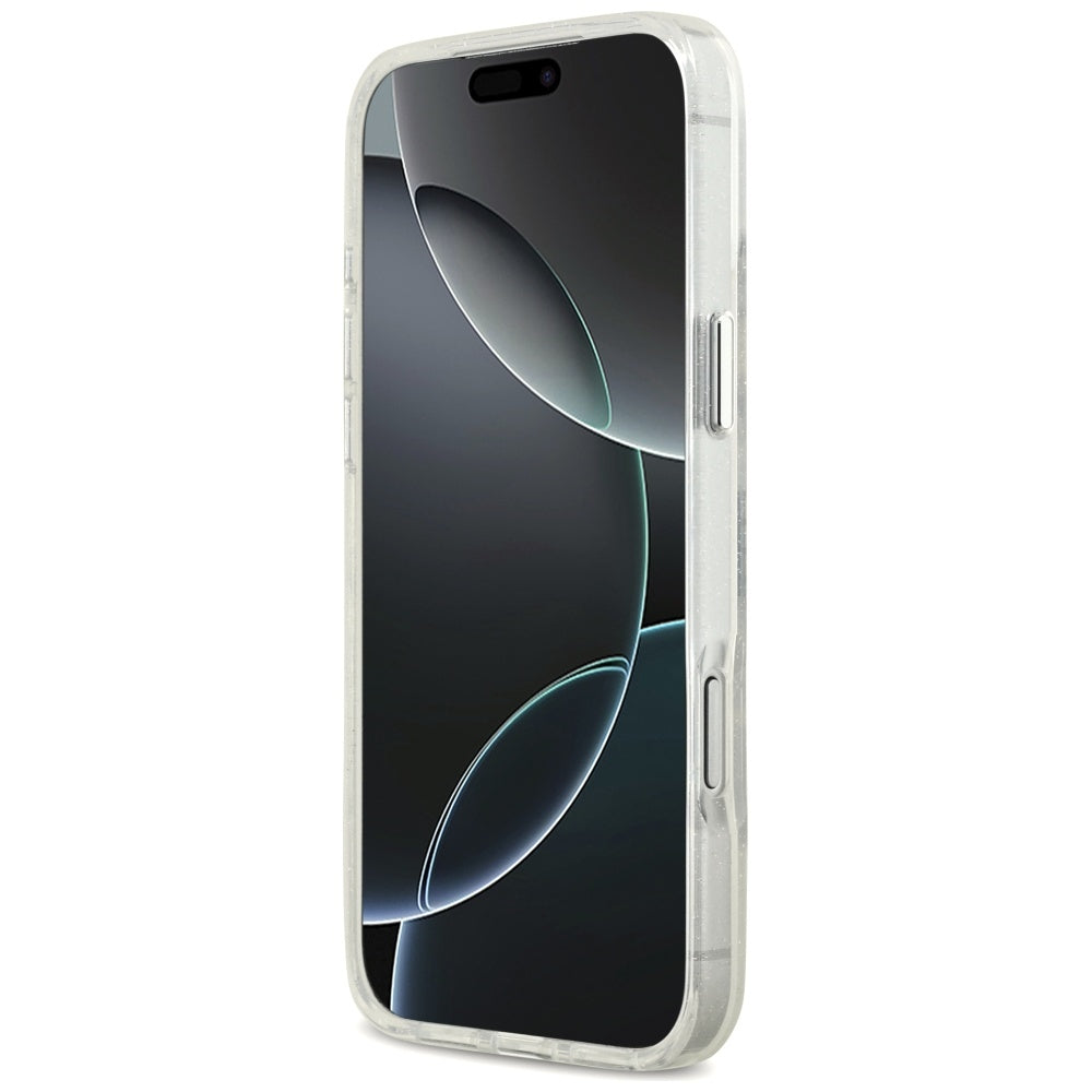 Coque MagSafe pour Apple iPhone 17 Pro Max, Karl Lagerfeld, IML Sketch Logo Glitter Karl & Choupette, Transparente