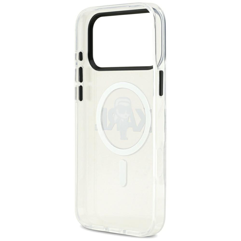 MagSafe Hülle für Apple iPhone 17 Pro Max, Karl Lagerfeld, IML Sketch Logo Karl, Transparent