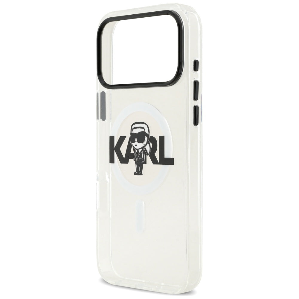 MagSafe Hülle für Apple iPhone 17 Pro Max, Karl Lagerfeld, IML Sketch Logo Karl, Transparent