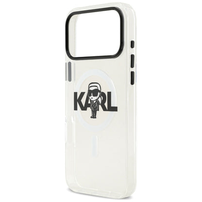 MagSafe Hülle für Apple iPhone 17 Pro Max, Karl Lagerfeld, IML Sketch Logo Karl, Transparent