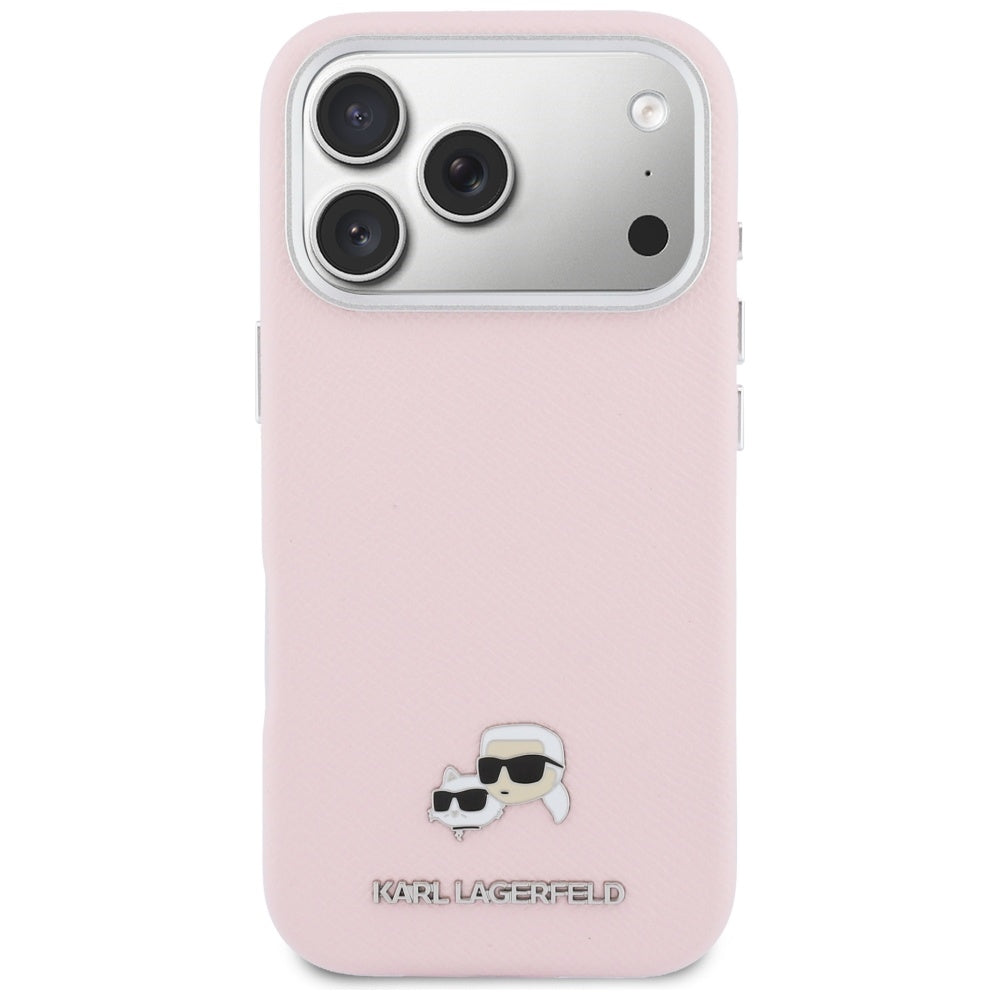 MagSafe Hülle für Apple iPhone 17 Pro Max, Karl Lagerfeld, Karl & Choupette Head's Pin, Rosa
