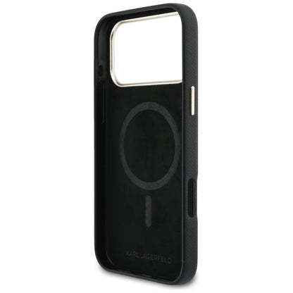 Étui MagSafe pour Apple iPhone 17 Pro Max, Karl Lagerfeld, logo Karl Head, Noir