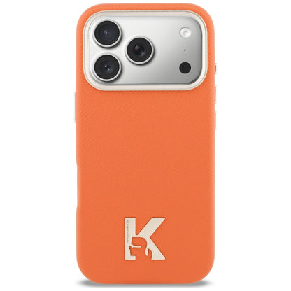 Coque MagSafe pour Apple iPhone 17 Pro Max, Karl Lagerfeld, Logo Karl Head, Orange