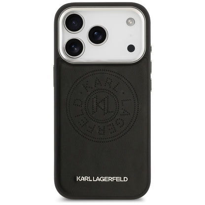 Coque MagSafe pour Apple iPhone 17 Pro Max, Karl Lagerfeld, Point & Metal Logo, Noire