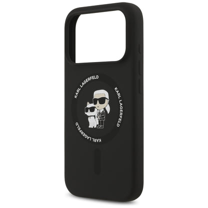 Étui MagSafe pour Apple iPhone 17 Pro Max, Karl Lagerfeld, Ring Karl & Choupette, Noir