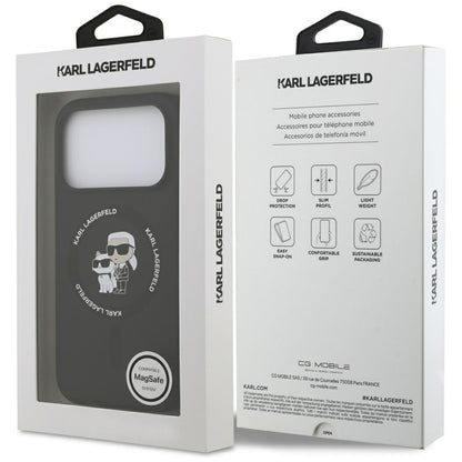 Étui MagSafe pour Apple iPhone 17 Pro Max, Karl Lagerfeld, Ring Karl & Choupette, Noir