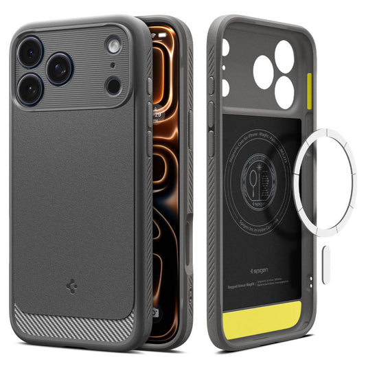 MagSafe Hülle für Apple iPhone 17 Pro Max, Spigen, Rugged Armor, Grau