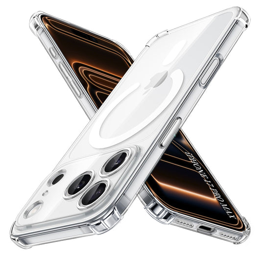 MagSafe Hülle für Apple iPhone 17 Pro Max, Techsuit, Stoßfest, Transparent