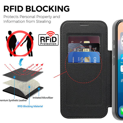 Housse MagSafe pour Apple iPhone 17 Pro Max, Techsuit, SmartMag Book, Gris