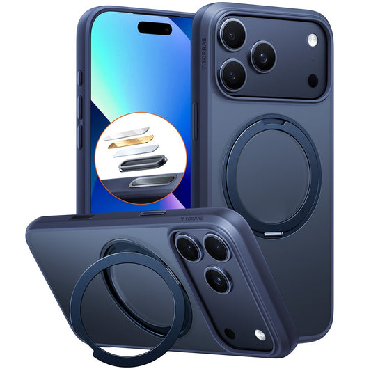 Coque MagSafe pour Apple iPhone 17 Pro Max, Torras, Ostand Pro, Bleue