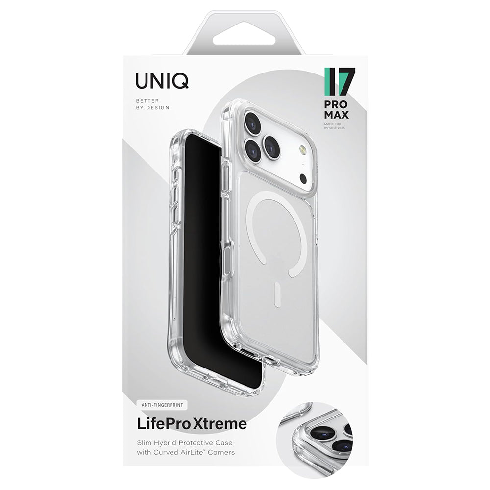 Coque MagSafe pour Apple iPhone 17 Pro Max, UNIQ, LifePro Xtreme MagClick, Transparente