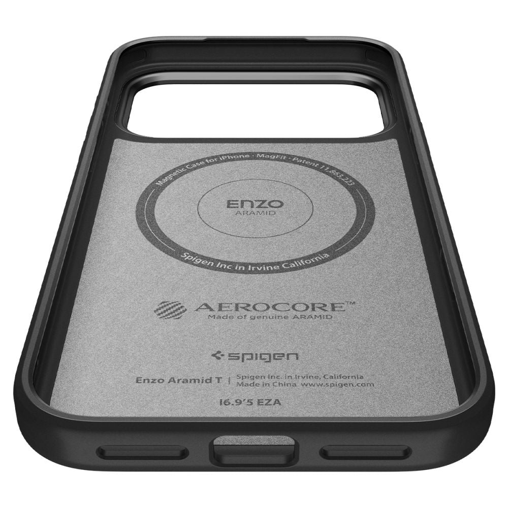 Coque MagSafe pour Apple iPhone 17 Pro, Spigen, Enzo Aramid T, Noire