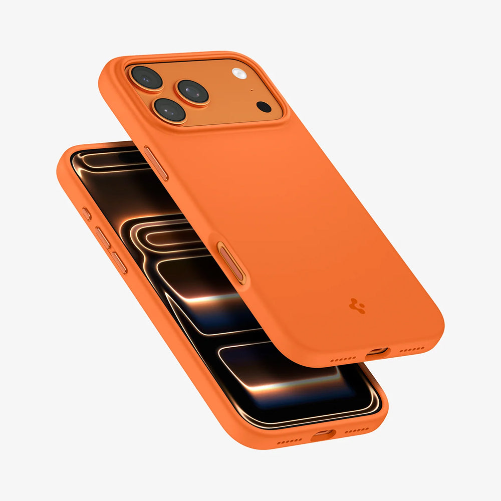 Coque MagSafe pour Apple iPhone 17 Pro, Spigen, Silicone Fit, Orange ACS11379