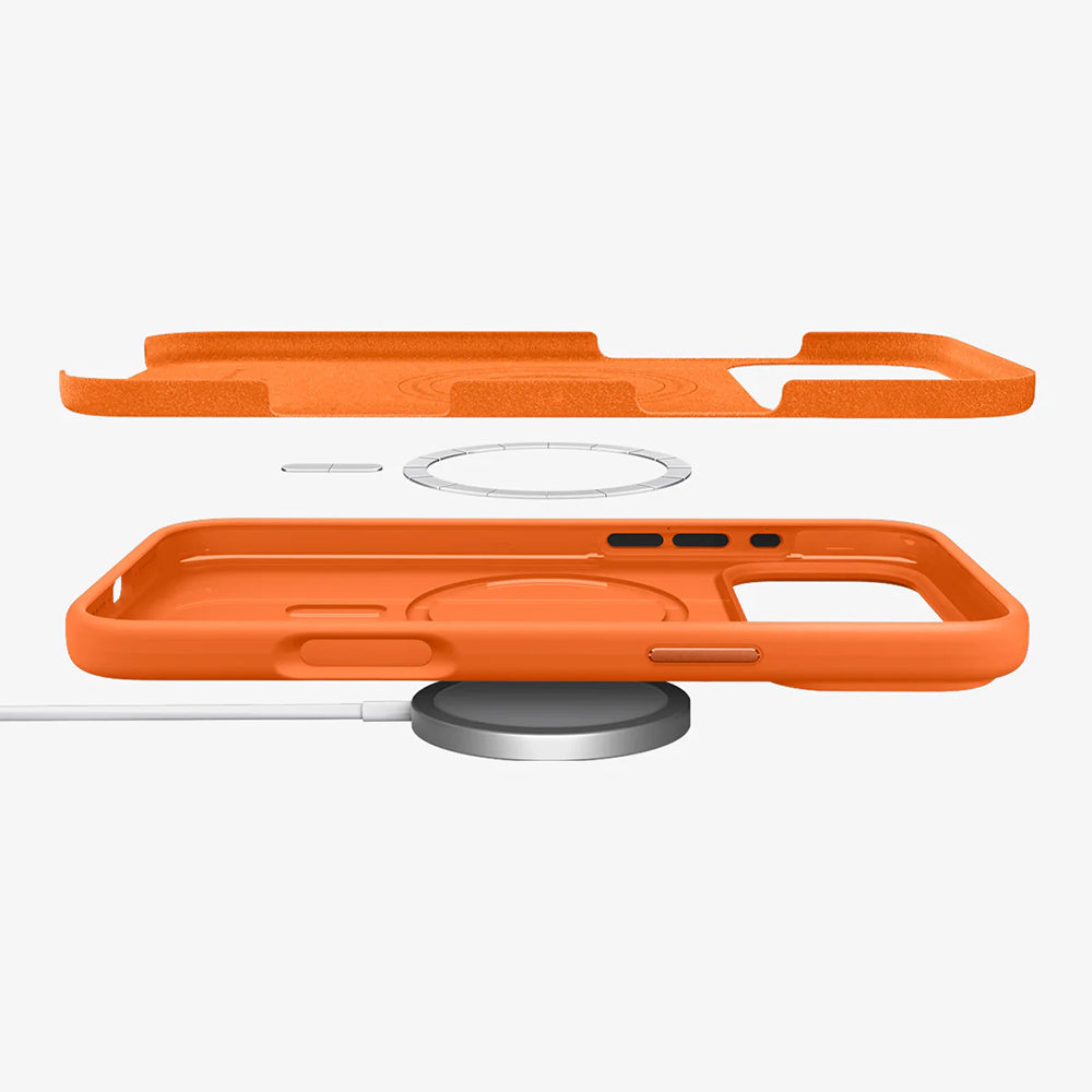 Coque MagSafe pour Apple iPhone 17 Pro, Spigen, Silicone Fit, Orange ACS11379