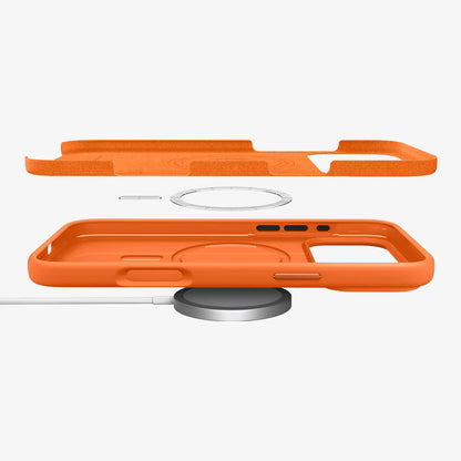 Coque MagSafe pour Apple iPhone 17 Pro, Spigen, Silicone Fit, Orange ACS11379