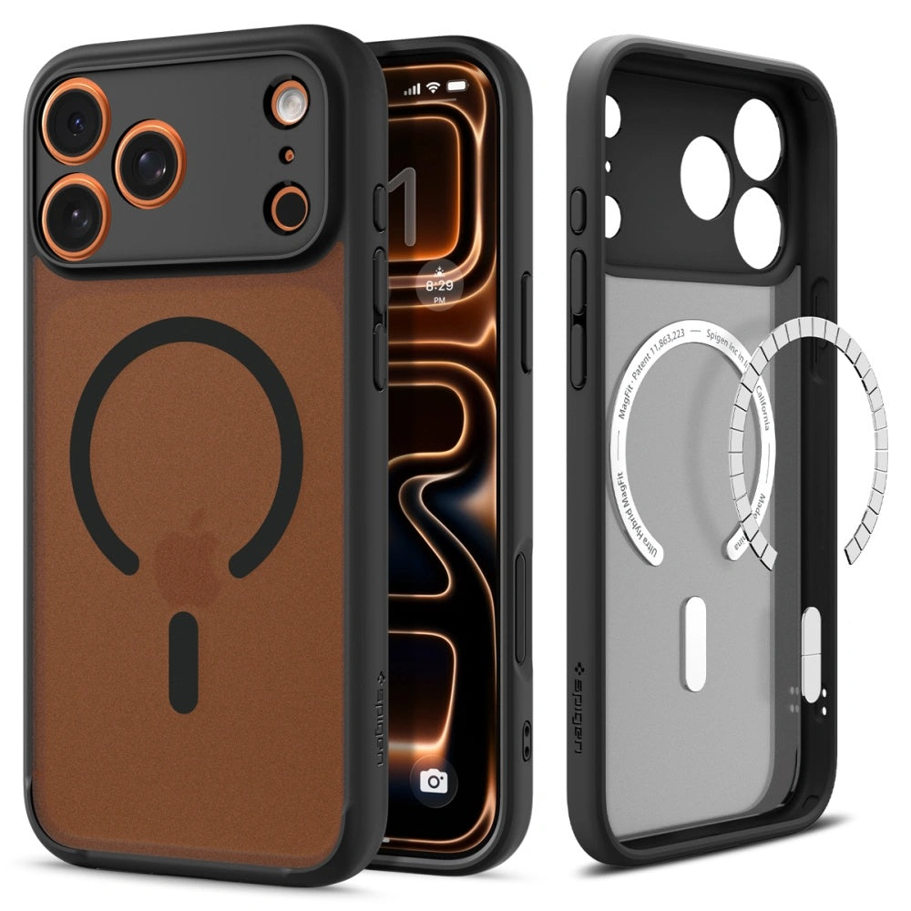 Coque MagSafe pour Apple iPhone 17 Pro, Spigen, Ultra Hybrid, Noir Satiné