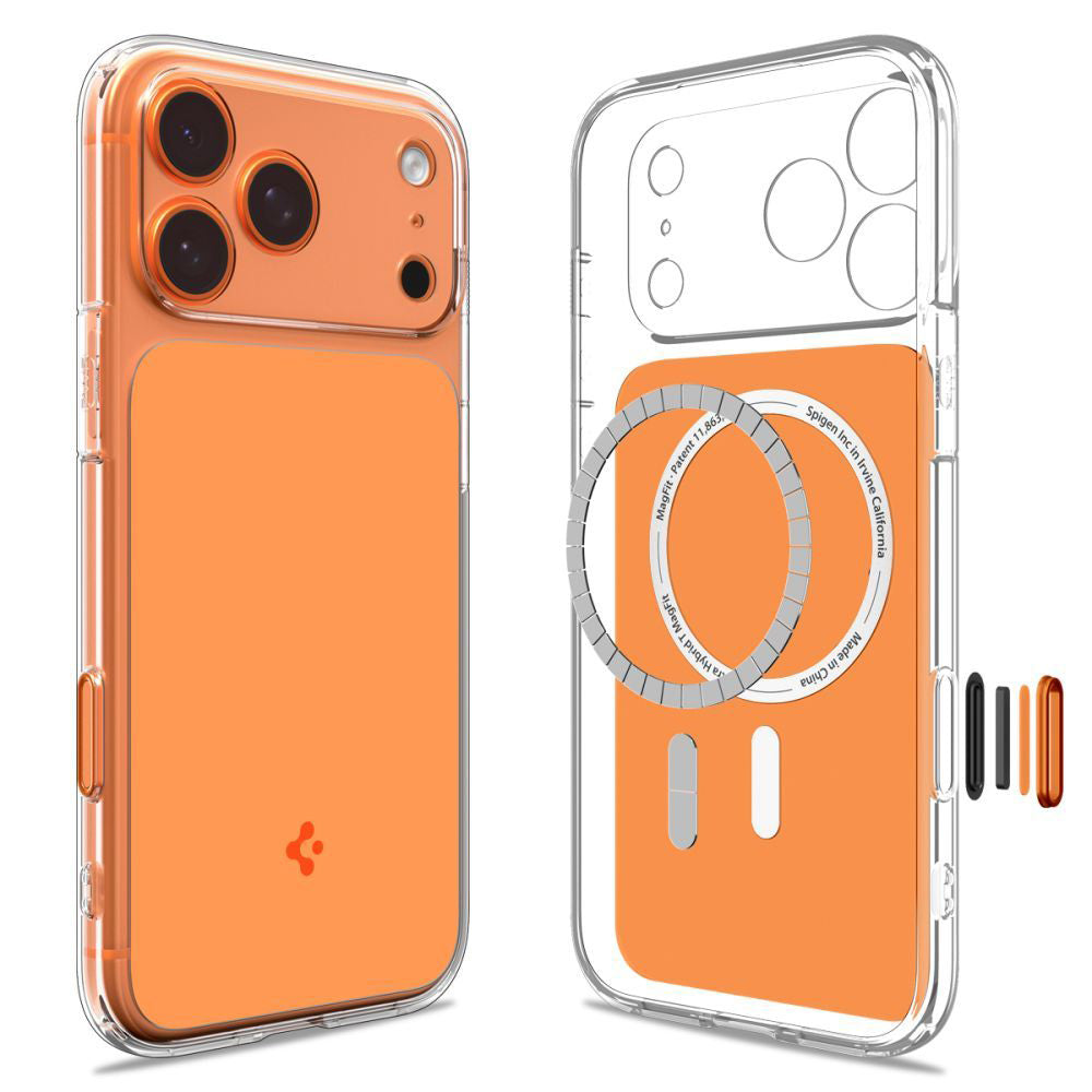 Coque MagSafe pour Apple iPhone 17 Pro, Spigen, Ultra Hybrid T, Orange