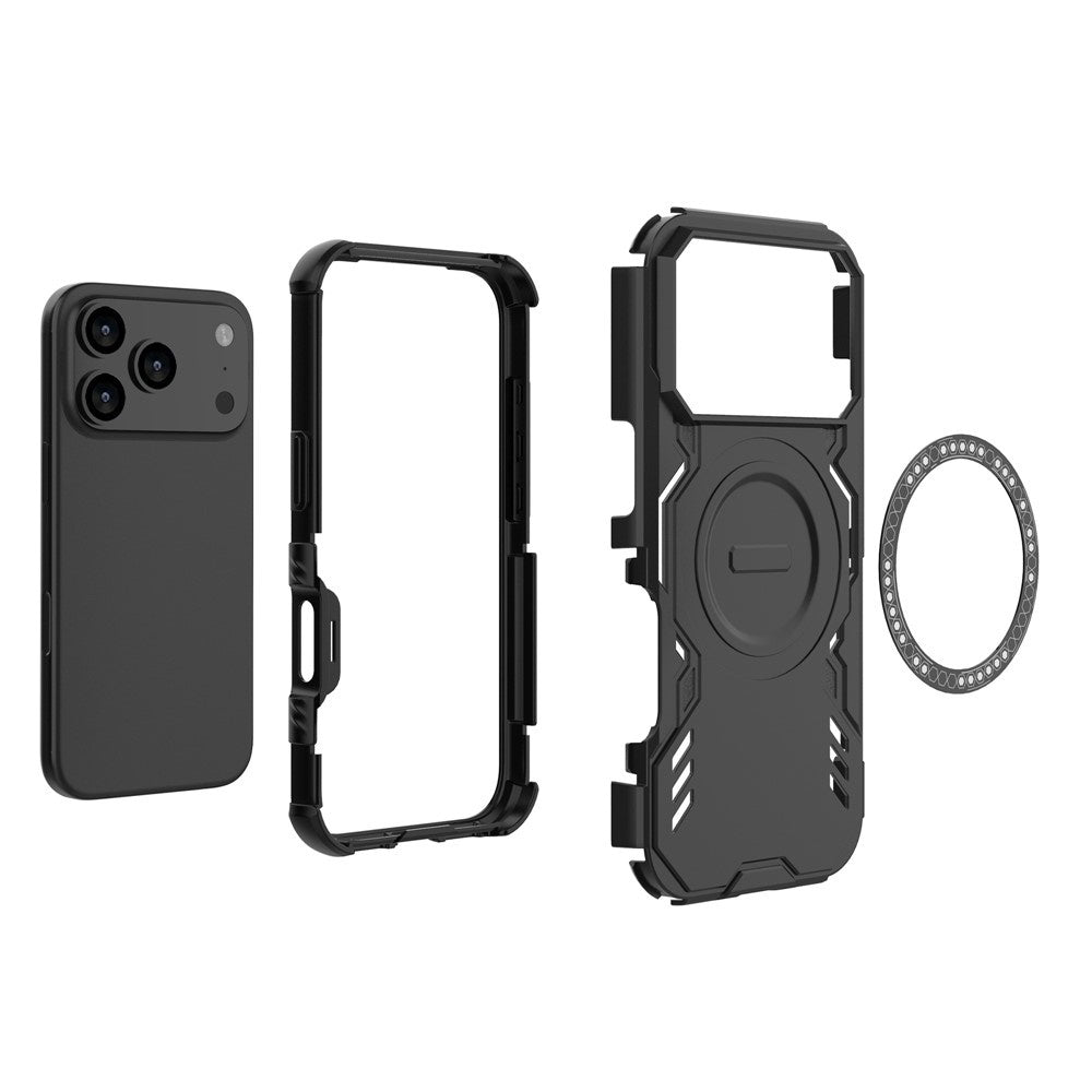 MagSafe Hülle für Apple iPhone 17 Pro, Techsuit, ArmorMag, Schwarz