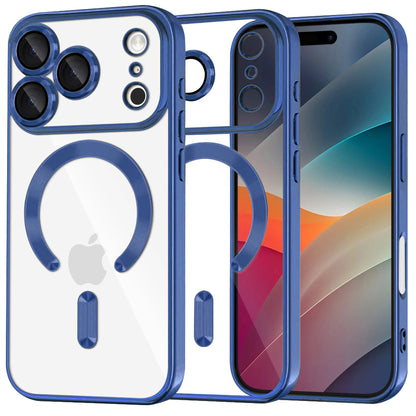 Housse MagSafe pour Apple iPhone 17 Pro, Techsuit, Luxury Crystal, Bleue