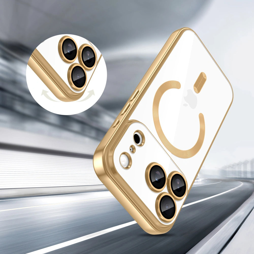 MagSafe Hülle für Apple iPhone 17 Pro, Techsuit, Luxury Crystal, Schwarz