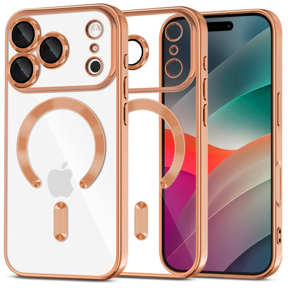 Étui MagSafe pour Apple iPhone 17 Pro, Techsuit, Luxury Crystal, Orange