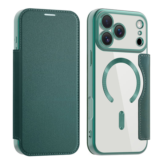 Étui MagSafe pour Apple iPhone 17 Pro, Techsuit, SmartMag Book, Vert