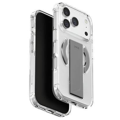 Coque MagSafe pour Apple iPhone 17 Pro, UNIQ, Heldro Air MagClick, Gris Transparent