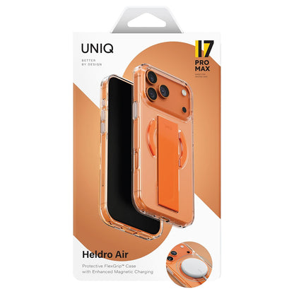 Coque MagSafe pour Apple iPhone 17 Pro, UNIQ, Heldro Air MagClick, Gris Transparent
