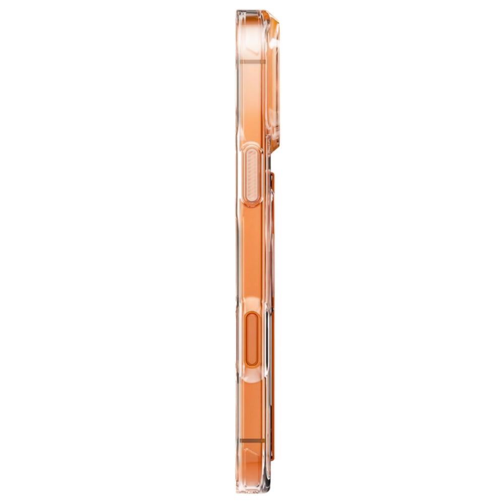 Coque MagSafe pour Apple iPhone 17 Pro, UNIQ, Heldro Air MagClick, Orange Transparente