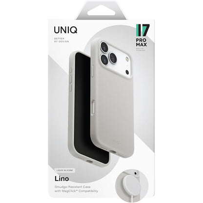 MagSafe Hülle für Apple iPhone 17 Pro, UNIQ, Lino MagClick, Grau