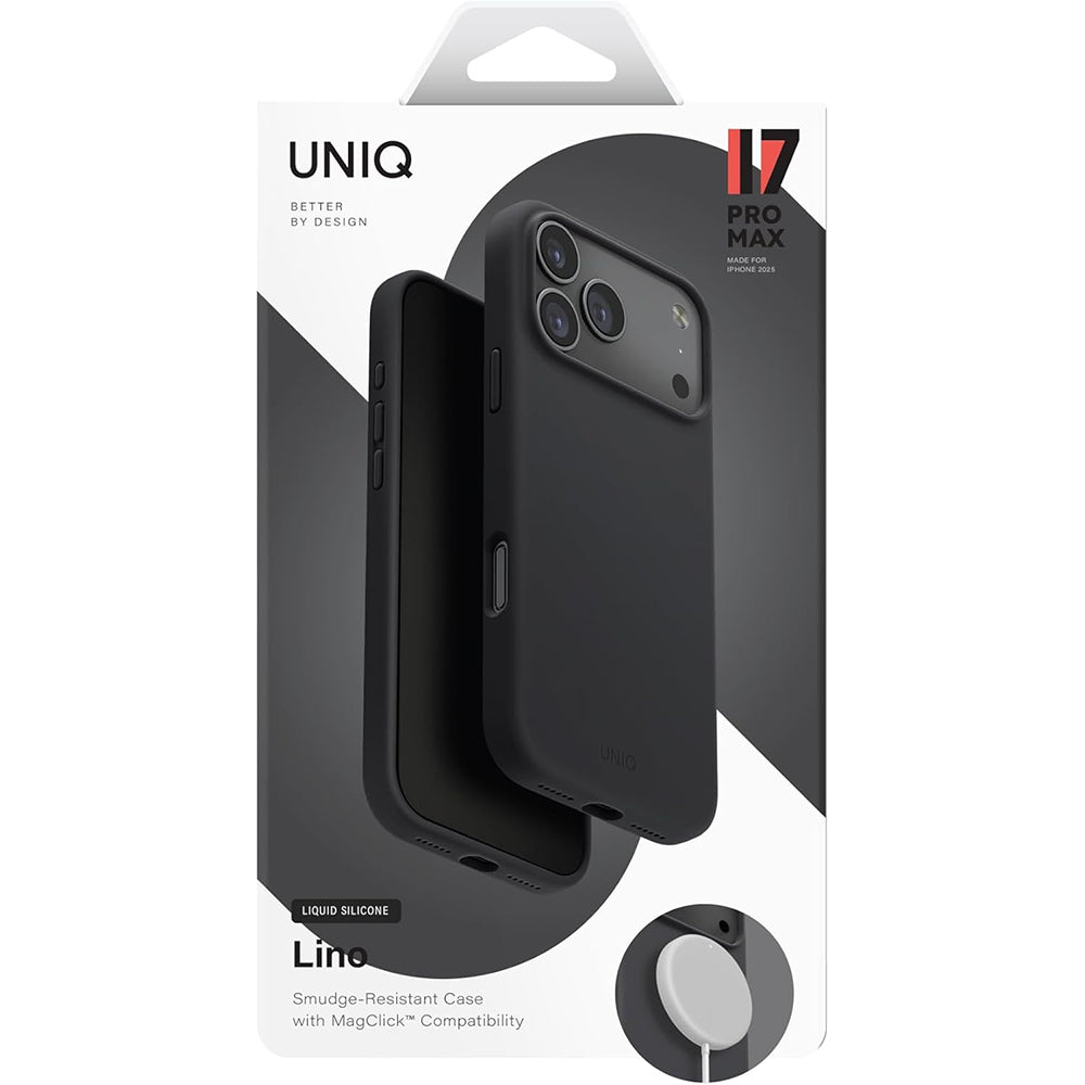 Étui MagSafe pour Apple iPhone 17 Pro, UNIQ, Lino MagClick, Noir