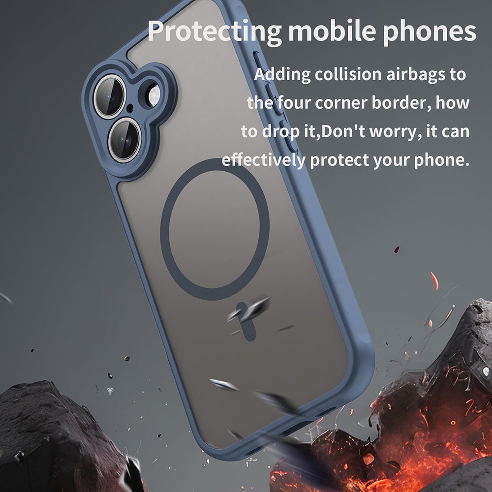 MagSafe Hülle für Apple iPhone 17, Techsuit, HaloFrost II, Marineblau